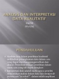 Analisis dan interpretasi data penelitian kualitatif